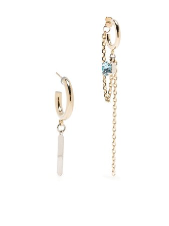 Justine Clenquet Asymmetric gold-plated Drop Earrings - Farfetch