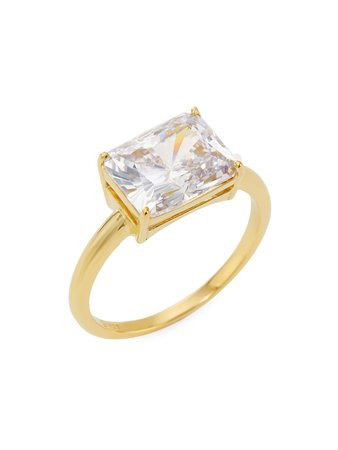 Adriana Orsini Elevate 18K-Gold-Plated & Cubic Zirconia Ring