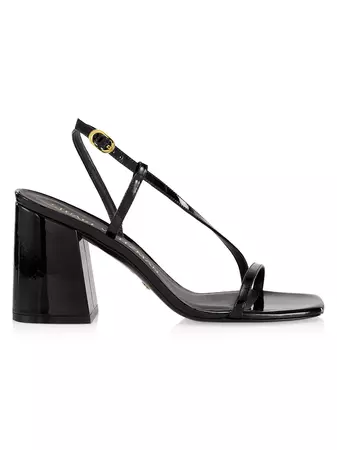 Shop Stuart Weitzman Soiree 85MM Patent Leather Ankle-Strap Sandals | Saks Fifth Avenue