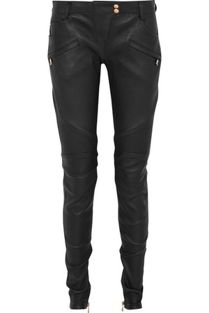 Balmain | Ribbed leather skinny pants | NET-A-PORTER.COM