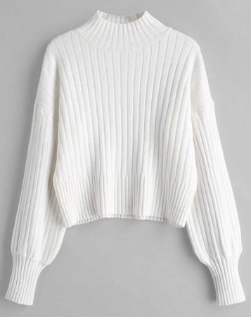 Mock Neck Sweater (white)