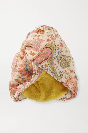 Pink Paisley-print cotton and silk-blend turban | Etro | NET-A-PORTER
