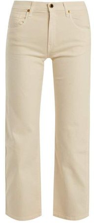 Khaite - Wendall Cropped Wide Leg Jeans - Womens - Ivory