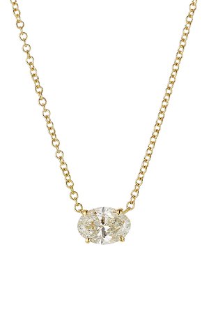 Pear Cut Diamond Necklace in 18K Yellow Gold Gr. One Size
