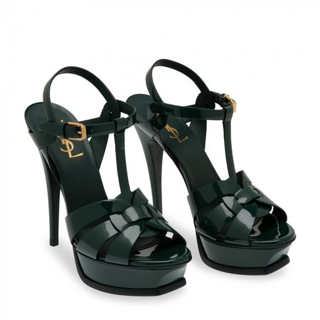 Saint Laurent Tribute sandals for Women - Green in UAE | Level Shoes