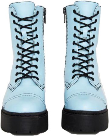light blue combat boots