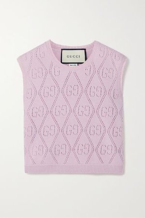 GUCCI Pointelle-knit wool vest