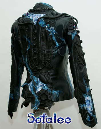 black and blue leather jacket - Google Search