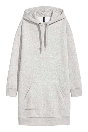 Hooded Sweatshirt Dress - Light grey marl - Ladies | H&M US