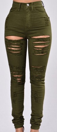 Ripped Olive Jeans