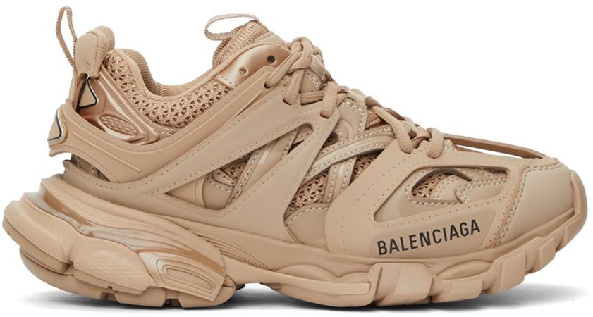 Balenciaga: Beige Track Sneakers | SSENSE UK