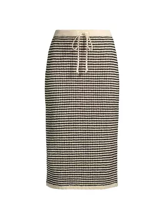 Shop Tory Burch Crocheted Drawstring Midi-Skirt | Saks Fifth Avenue
