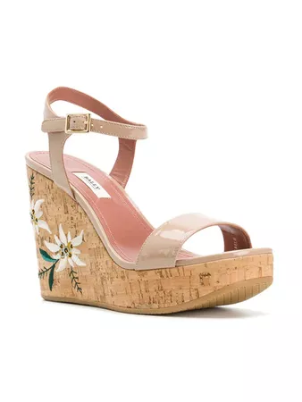 BALLY Caelie embroidered wedge sandals