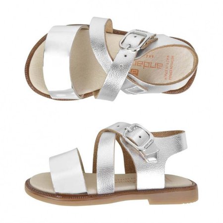 Andanines Girls Silver Strappy Sandals - Girls Designer Shoes - Girl