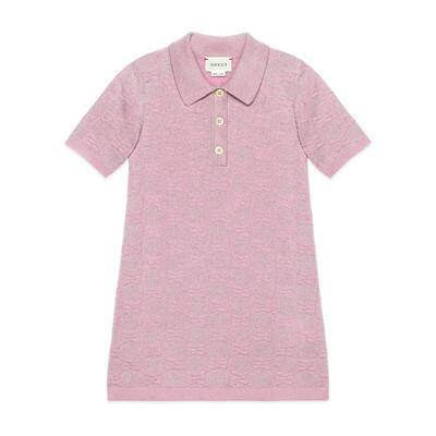 Pink Sparkling Wool Children's GG Dress | GUCCI® JP