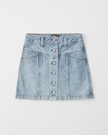 Womens Button-Up Denim Skirt | Womens 50% Off Throughout The Store | Abercrombie.com