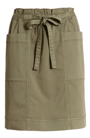 Caslon® Tie Waist Utility Skirt (Petite) | Nordstrom