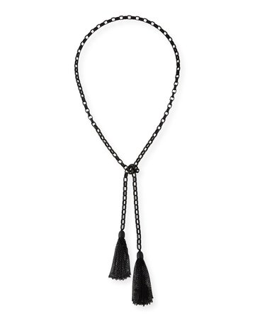 Hipchik 42" Rolo Matte Beaded Chain Lariat Necklace