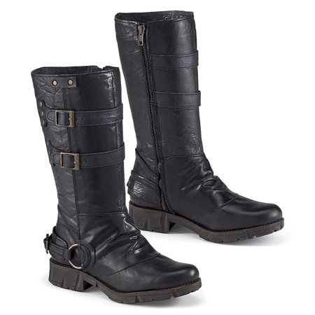 Triple-Buckle Leather Boots - Women’s Romantic & Fantasy Inspired Fashions