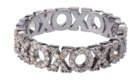 Silver Diamond “XOXO” Stacking Ring