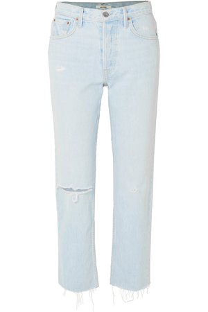 GRLFRND | Helena distressed high-rise straight-leg jeans | NET-A-PORTER.COM