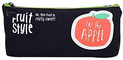 Amazon.com : Fruit Pencil Case Fashion Stationery Box Students Apple Pencil Bag Black and Red : Office Products