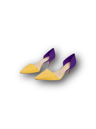 yellow purple heels shoes