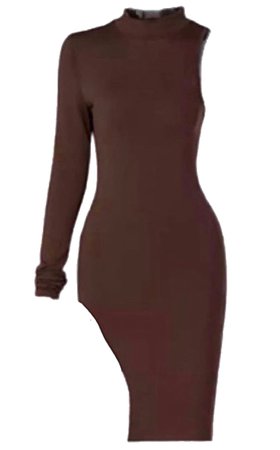 Brown Slit Dress