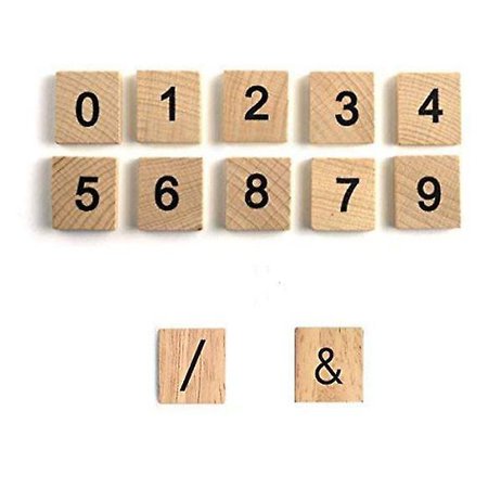 Wooden Printed Numbers (/), (&) Symbol Replacement Scrabble Numbers | Fruugo UK