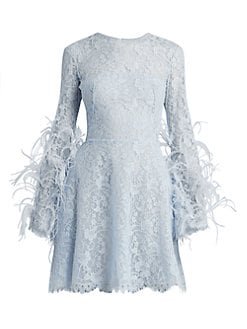 Zuhair Murad Feathered Lace Dress