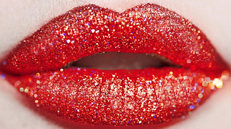 Red Sparkly Lipstick