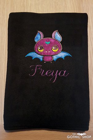 Cute Bat Personalised Halloween Gothic Blanket | Gifts &