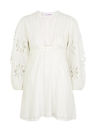 Sundress Lucie white lamé-weave mini dress - Harvey Nichols