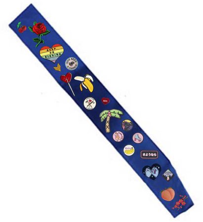 Navy Blue Sash With Patches