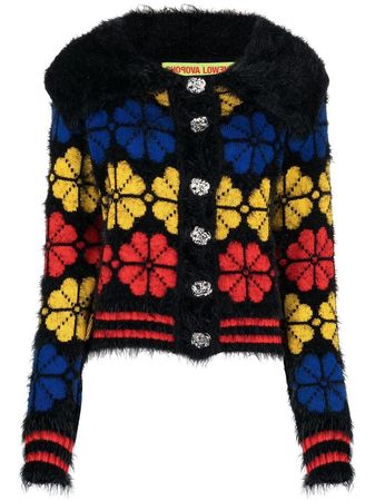 Chopova Lowena Rile floral-jacquard Knitted Cardigan - Farfetch