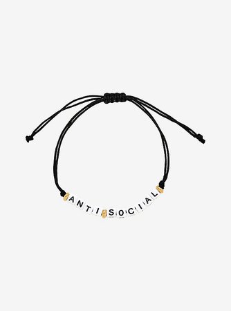 Anti-Social Beaded Cord Bracelet
