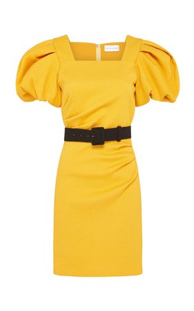 Andie Belted Textured Puff-Sleeve Mini Dress by Rebecca Vallance | Moda Operandi