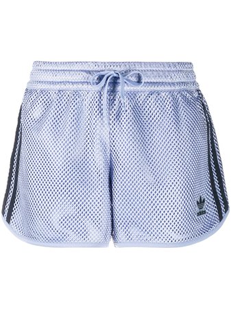 Shop blue adidas Originals logo patch mesh shorts with Express Delivery - Farfetch