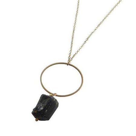 Necklaces | Shop Women's Black Gold Hoop Geometric Chain Necklace at Fashiontage | d64ac123