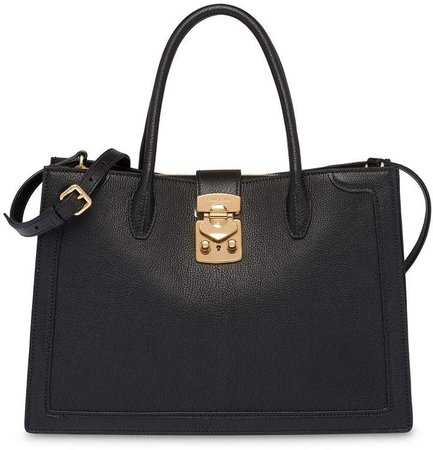 Miu Confidential madras leather handbag