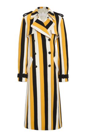 Striped Wool-Blend Patchwork Trench Coat By Chloé | Moda Operandi