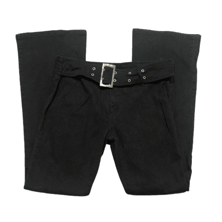 Vintage Black Belted Flare Pants