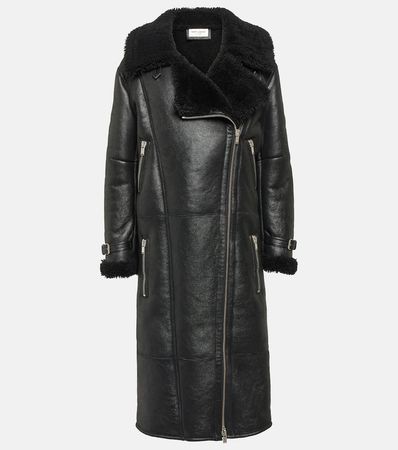 Shearling Coat in Black - Saint Laurent | Mytheresa