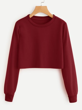 Basic Pullover Crop Sweatshirt