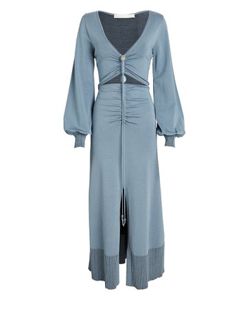 Jonathan Simkhai Inez Embellished Cut-Out Midi Dress | INTERMIX®