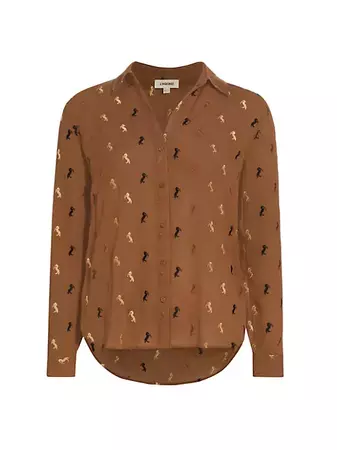 Shop L'AGENCE Laurent Embroidered Horse Shirt | Saks Fifth Avenue