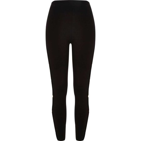 Black popper side leggings - Leggings - Trousers - women