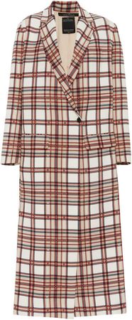 Rokh Tailored Plaid Coat With Slits
