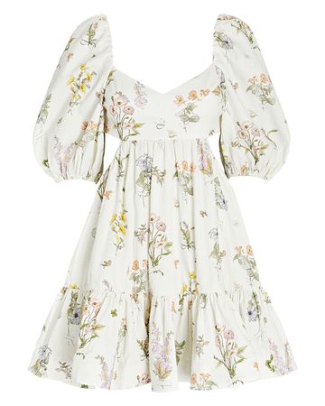 Zimmermann Puff-Sleeve Floral Mini Dress | INTERMIX®
