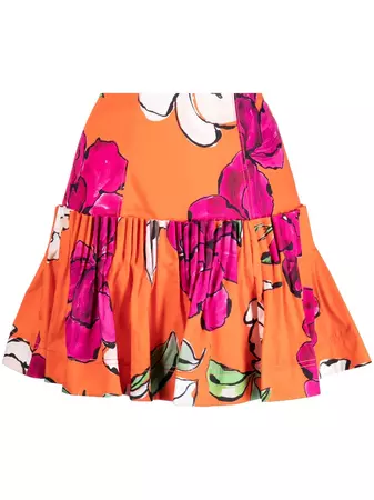 Aje Niki floral-print Pleated Miniskirt - Farfetch